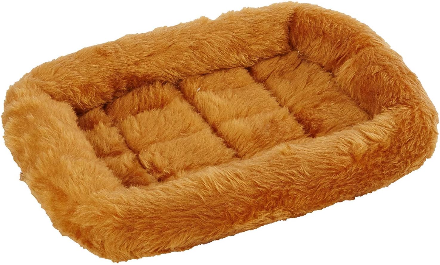 QuietTime XXS Dog Bed – Cinnamon Faux Fur Bolster, Ultra-Soft and Machine Washable, Fits 18-Inch Crates and Carriers, for Small Dogs and Cats