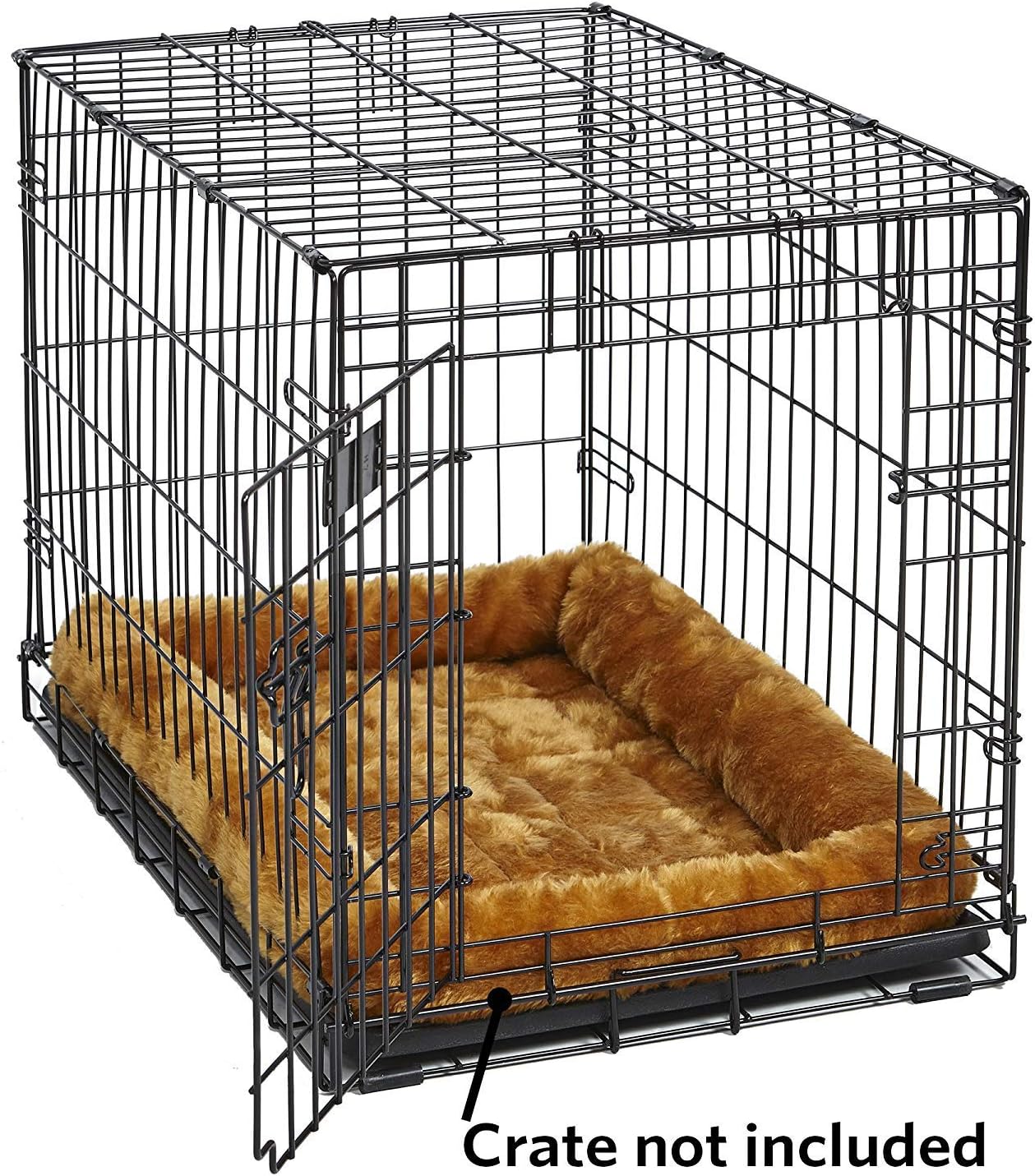 QuietTime XXS Dog Bed – Cinnamon Faux Fur Bolster, Ultra-Soft and Machine Washable, Fits 18-Inch Crates and Carriers, for Small Dogs and Cats