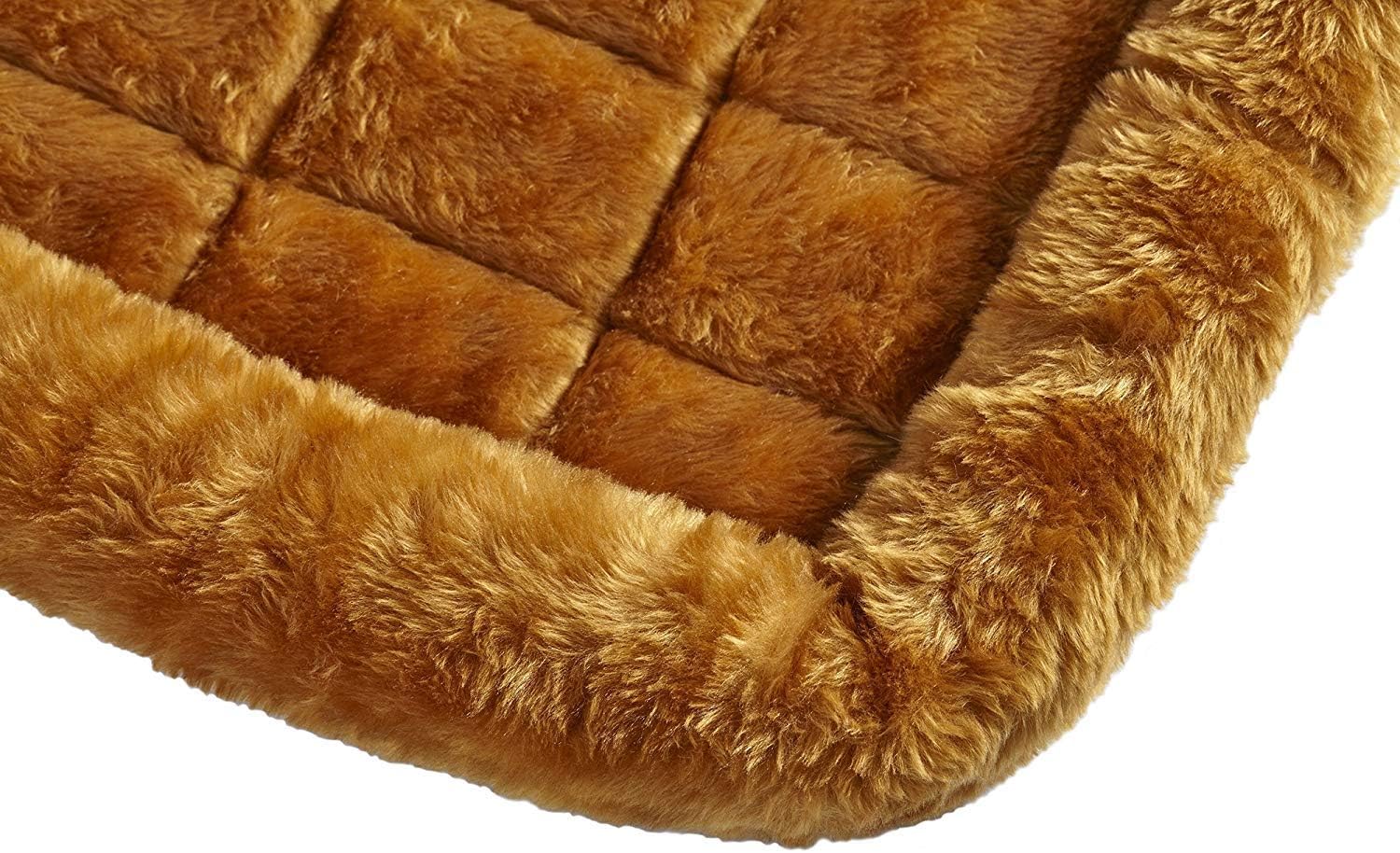 QuietTime XXS Dog Bed – Cinnamon Faux Fur Bolster, Ultra-Soft and Machine Washable, Fits 18-Inch Crates and Carriers, for Small Dogs and Cats